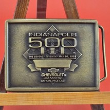 1993 Indianapolis 500 Event Belt Buckle Bronze Chevrolet Camaro Z-28 Pace Car - £18.79 GBP