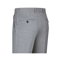 Men Renoir Flat Front Pants 100% Soft Wool Super 140s Classic Fit 508-5 Lt Gray image 4