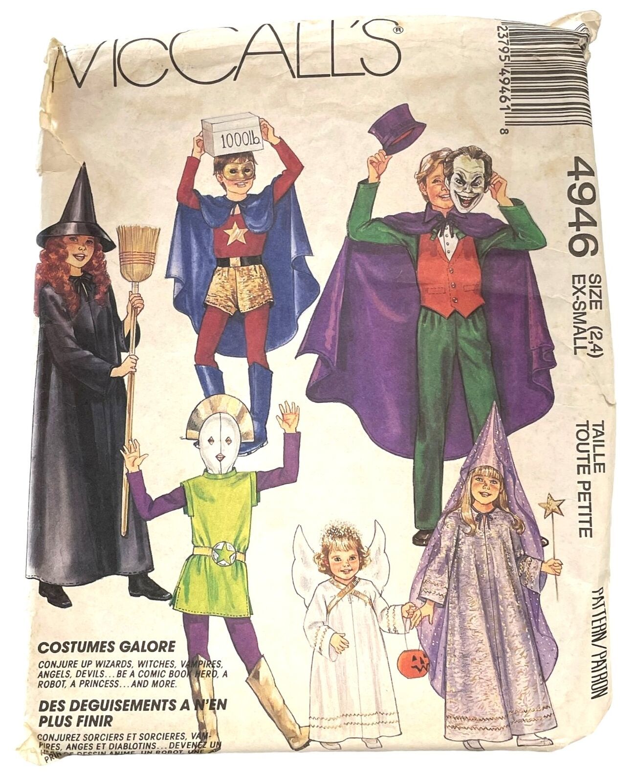 Primary image for McCalls Sewing Pattern 4946 Costume Jester Witch Strong Man Child Size 2-4