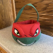 Teenage Mutant Ninja Turtles Raphael Plush Halloween Candy Basket Bucket TMNT - £11.35 GBP