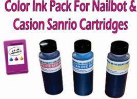 3 - 70 ML Bottle Color Ink Pack For Nailbot and Casio X Sanrio Cartridges - £12.63 GBP