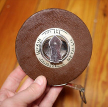 Vintage LUFKIN Metallic Metal Woven Ruler Tape Measure 50&#39; Ft. USA Made - £31.44 GBP
