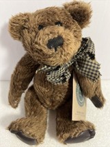 Vintage 1996 BOYDS Bears, Baxter B. Bean Brown Bear Leather Pads 9” Jointed - £5.03 GBP