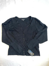 $70 Inc International Concepts Ribbed Button-Front Cardigan Black 2XL - £11.05 GBP