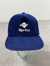 VINTAGE Sprint Hat Cap Snap Back Blue Corduroy Embroidered Advertising M... - $24.74