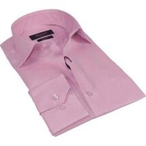 Mens 100% Cotton Oxford Shirt Manschett by Quesste Turkey Slim Fit 4029-02 Pink image 3