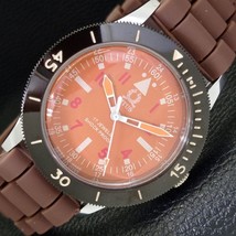 40MM Turnable Bezel Titus Mens Refurbished Swiss Orange Dial Watch 430542-1 - $29.99