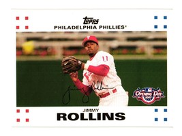2007 Topps Opening Day Baseball Card Jimmy Rollins 66 Philadelphia Phillies - £2.39 GBP