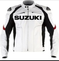 SUZUKI GSXR HERREN MOTORRAD LEDERJACKE MOTORRADJACKE FAHRER RENNJACKE - £106.91 GBP+