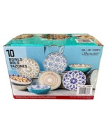 Signature Housewares Colorful Bowls Set Of 10 Stoneware Freezer Microwav... - $454.78 MXN