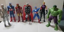 Marvel Hasbro 12&quot; Action Figure Lot of 7 Captain America Thor Hulk Iron ... - £55.73 GBP