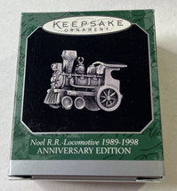Hallmark NOEL R.R. Locomotive Pewter Anniversary Ornament  1989-1998 Miniature - £3.95 GBP