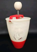Popeil’s Donut Maker Dropper Doughnut Marbled White Red Plastic - $18.78