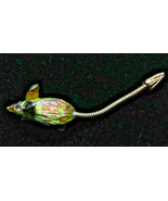Vintage 1970s Gold Tone Mouse Brooch Flexible Tail 2&quot; - £10.45 GBP