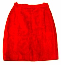 Rock Creek Red Suede Leather Skirt Knee Length 100% Genuine Leather Skir... - $44.99
