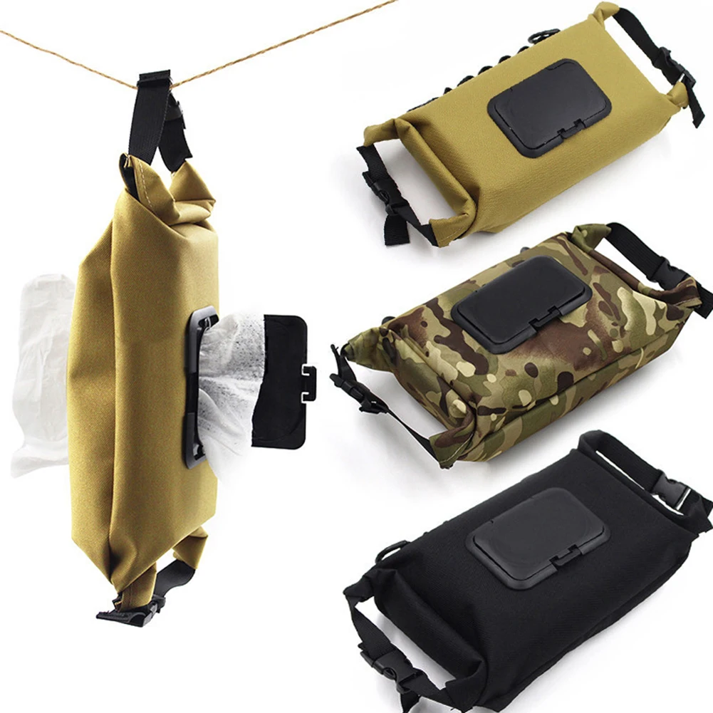 Sporting Outdoor Wet Tissue Box Canvas Paper Towel Wipes Dispenser Hanging Bag P - £32.69 GBP