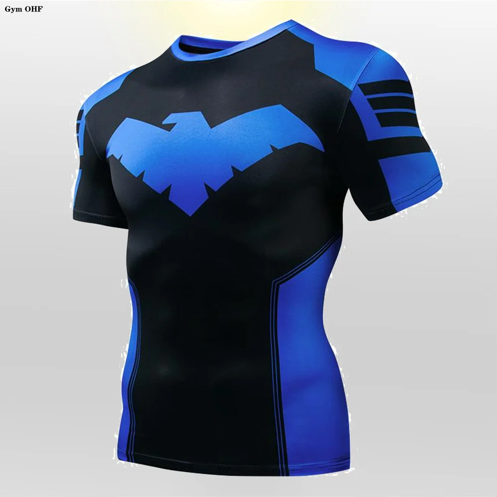 New Nightwing Short Sleeve T-shirt Men&#39;s Compression Shirts Thanos 3D Printed T  - £120.86 GBP