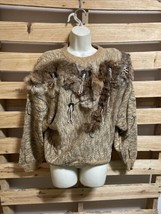 Vintage Mariea Kim Brown Sweater Native American Western Womens Size S/M KG JD - £39.45 GBP