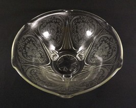 Depression Glass Footed Console Bowl Centerpiece Bowl Large 10 1/4&quot; ROSES - £12.85 GBP