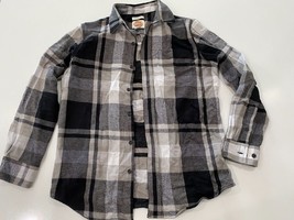 C + C California Black-White-Gray Plaid Flannel Shirt Men&#39;s Size M - £7.90 GBP