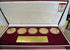 2008 Olympics-Beijing-5 Commemorative Medallions-The Chinese Famous Flowers - £395.60 GBP