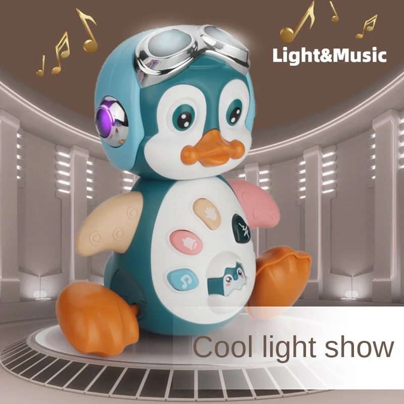 Baby Crawling Toy Musical Penguin Infant Moving Walking Dancing Toys with Light - £19.81 GBP