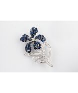 14K Weißgold Saphir Und Diamant Blumenbrosche TCW = 9,81 Karat - $70,087.66 MXN
