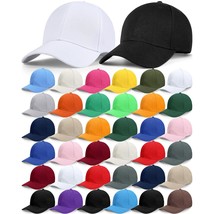 36 Pack Blank Baseball Cap Bulk Adjustable Back Strap Sublimation Hats P... - £99.85 GBP