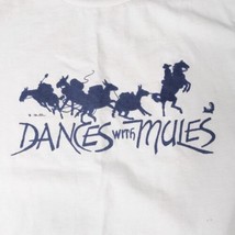 Vintage 80s 90s Dances With Mules Single Stitch White Logo T-Shirt Sz L - £16.83 GBP