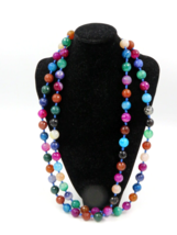 Vintage Chunky Beads Double Strand Necklace Glass Beads - £15.54 GBP