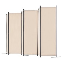 Room Divider 6 Panel Fabric Room Privacy Screen for Office Bedroom Beige - $87.20