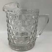 Fostoria American Vintage Large Clear Glass Pitcher w/ Flat Bottom &amp; Ice Lip 7&quot; - £71.21 GBP