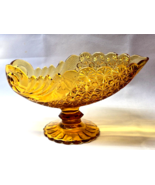 Unusual VIKING FENTON L.G. Wright DAISY AND BUTTON Nautilus Amber Pedest... - $46.62 CAD
