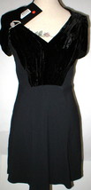 New Womens 4 NWT Italy Prada Dress Black 40 Velvet Silk Acetate Short Sleeves  - £1,592.46 GBP