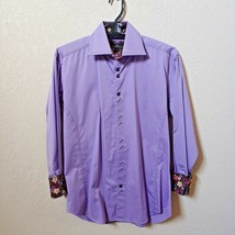 Bertigo | Men&#39;s Purple Long sleeve Button down Casual Shirt - $95.00