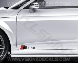 Audi S-line Logo Premium Cast Door Decals Kit Stickers A3 A4 A5 A6 Q3 TT Quattro - £11.21 GBP