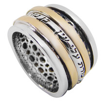 Kabbalah Rotating Ring Against the Evil Eye Silver 925 Gold 9K Judaica Talisman - $271.26