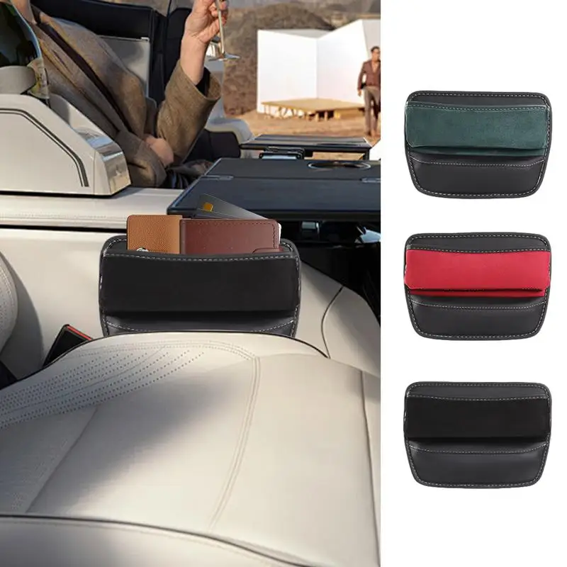 Car Storage Pocket Between Seats Pu Leather Car Crevice Stowing Tidy Car Seat - £17.92 GBP