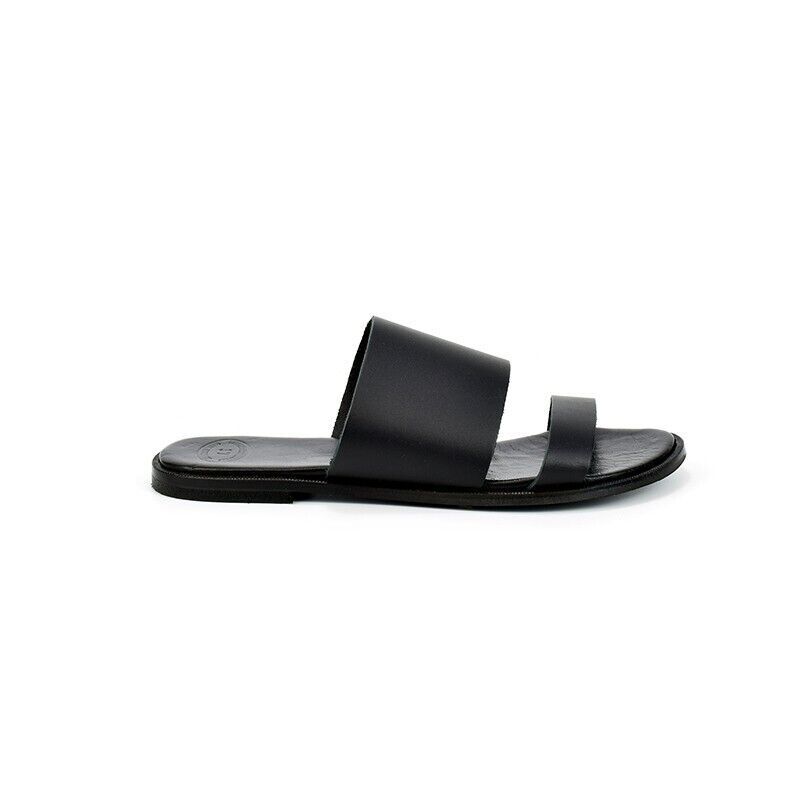 Leather soft leather insole sandals in black and brown wax Item image 2
