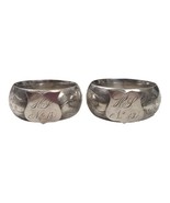 Antique Sterling Silver Hand Engraved &amp; Shield Napkin Rings Numbered Set... - $188.87 CAD