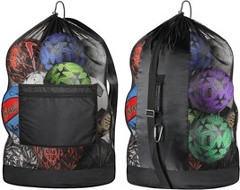 Extra Large Ball Bag Mesh Soccer Ball Bag Adjustable Shoulder and Portable Strap - £25.98 GBP