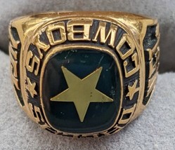 Vintage NFL Ring Dallas Cowboys 18k Gold Plated size 8 - £77.58 GBP