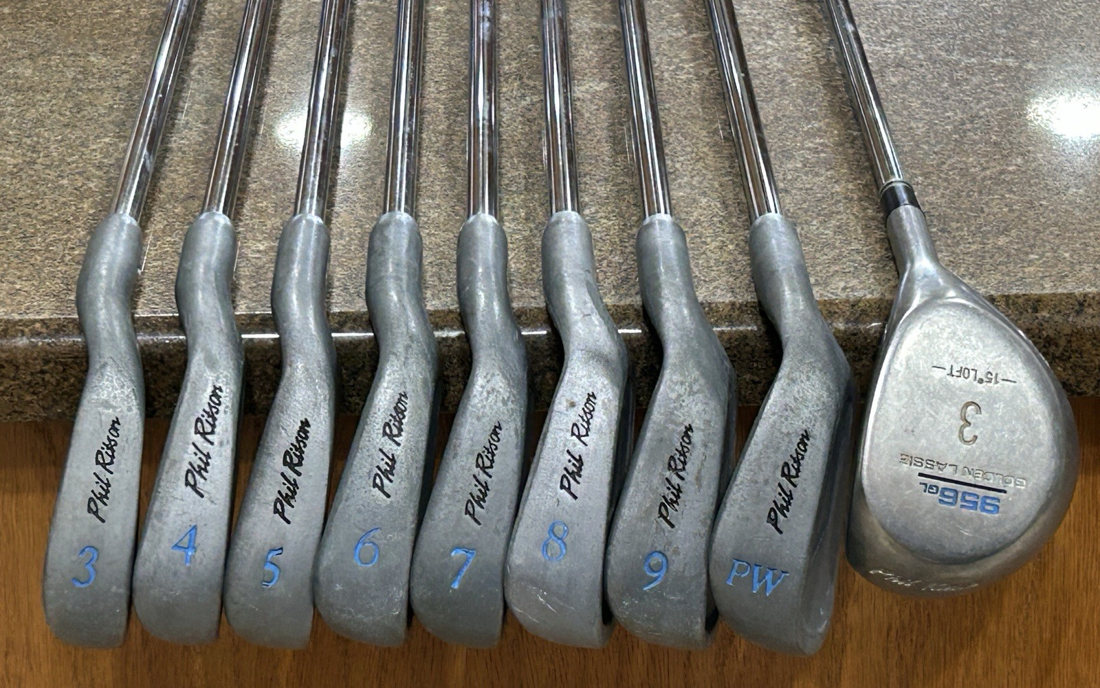 Golden Lassie Phil Ritson Iron Set 3-9 + PW &amp; 1 Wood - RH - Steel Shafts... - $74.25