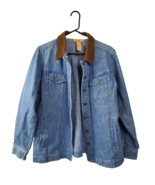 Telluride Clothing Co Jacket Womens Size 10 Denim Suede Collar 100% Cotton - £33.08 GBP