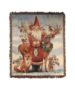 Santa ATWWL 50 x 60 Winter Wonderland Jacquard Tapestry Throw Blanket USA - $78.53 CAD