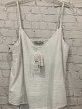 LCW Casual Womens Size Medium Tank Top Ivory Adjustable Straps V Neck NWT - £9.62 GBP