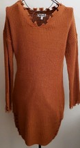 Say What? ~ Women&#39;s Size Small ~ Rust Colored ~ Long Sleeve ~ Acrylic Dress - £29.89 GBP