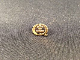 Vintage Gold Colored Fluer De Lis Tie Tack Pin 1/2&quot; Boy Scouts Q Council No Back - £11.79 GBP