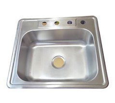 Gourmetier GKTS25228 Drop-in Single Bowl Kitchen Sink, Brushed - $65.00