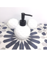 SOAP Lotion DISPENSER With PUMP DISNEY Mickey MOUSE White Ears Deboss Ma... - $24.75